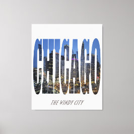 Chicago-silhuett Canvastryck