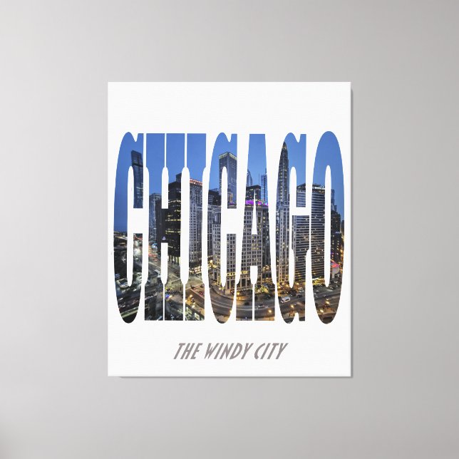 Chicago-silhuett Canvastryck (Framsida)