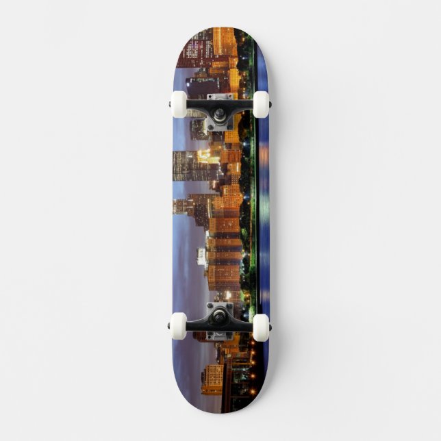Chicago-silhuetten från Adler Planetarium Skateboard Bräda 20,5 Cm (Framsida)