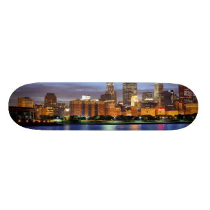 Chicago-silhuetten från Adler Planetarium Skateboard Bräda 20,5 Cm