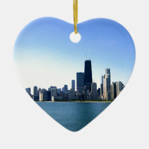 Chicago-silhuetten Julgransprydnad Keramik
