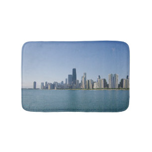 Chicago-silhutten med speglad mönster badrumsmatta