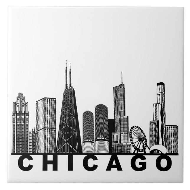 Chicago Siluett  Kakelplatta (Framsidan)