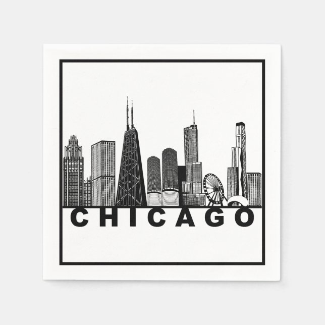 Chicago Siluett  Pappersservett (Framsidan)