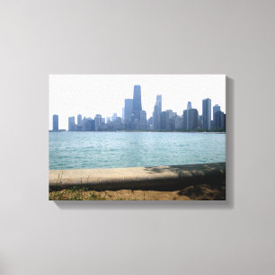Chicago-siluetten från sjön canvastryck
