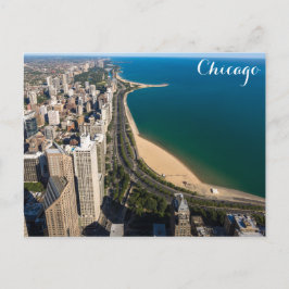 Chicago Sjö Michigan Kusten Skyline Photo Vykort