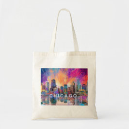 Chicago Skyline Abstrakt Art Tygkasse