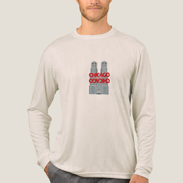 Chicago Skyline Architecture Long Sleeve T-Shirt | (Framsida)