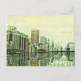 Chicago Skyline Artwork Postcard Vykort