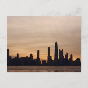 Chicago Skyline At Sunset Vykort