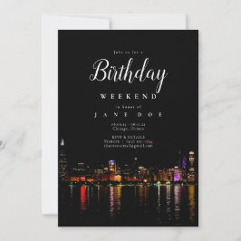 Chicago Skyline Birthday Helg-inbjudan Inbjudningar