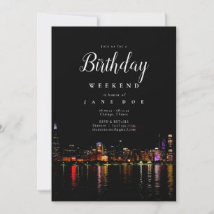 Chicago Skyline Birthday Helg-inbjudan Inbjudningar