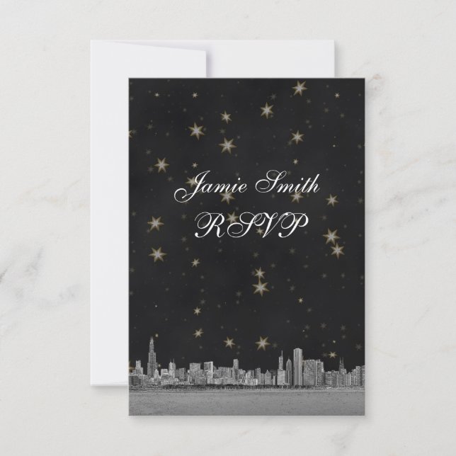 Chicago Skyline Black Guld Star OSA w Menu (Framsida)