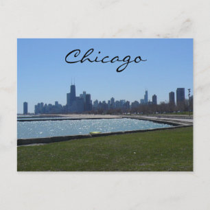 Chicago skyline blue vykort