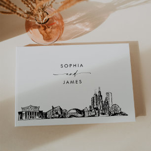 Chicago Skyline Bröllop Guest Bok