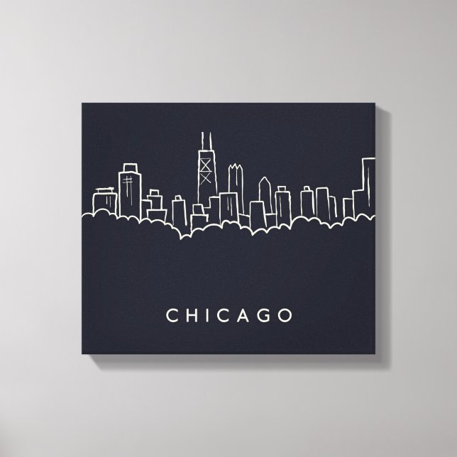 Chicago Skyline Canvastryck (Framsida)