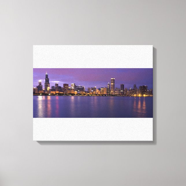 Chicago Skyline Canvastryck (Framsida)