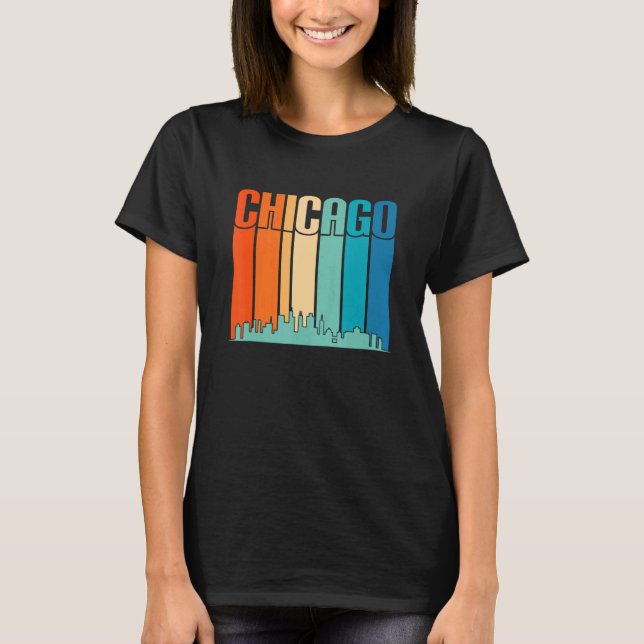 Chicago Skyline Cityscape City Metropole T Shirt (Framsida)