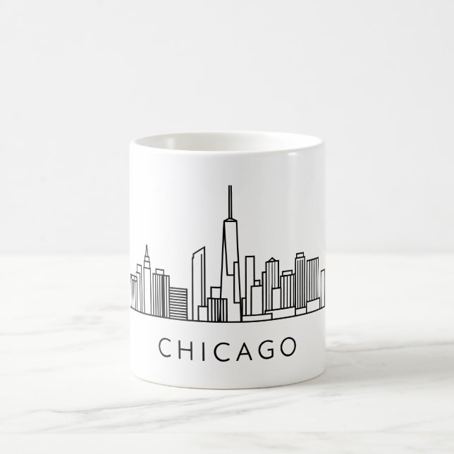 Chicago Skyline - Cityscape Design Kaffemugg (Center)