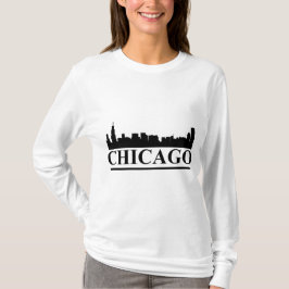 Chicago Skyline Dam Långärmad T-shirt