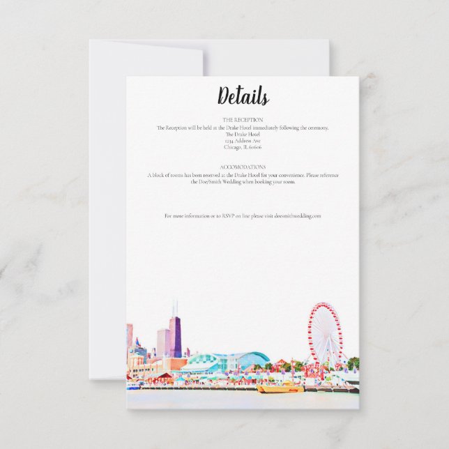 Chicago Skyline Detaljerad Kort (Framsida)