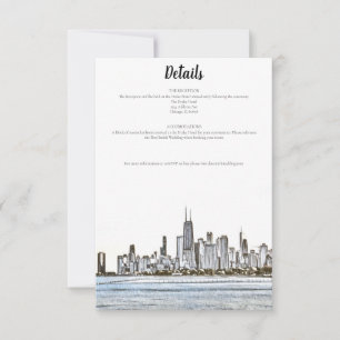 Chicago Skyline Detaljerat Kort