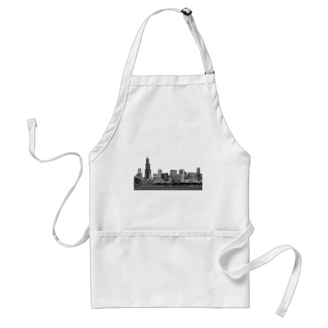 Chicago Skyline Etched Förkläde (Framsidan)