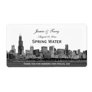 Chicago Skyline Etched H Vattenflaska Fraktsedel