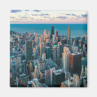 Chicago Skyline Flygbild Morgon Stadslandskap