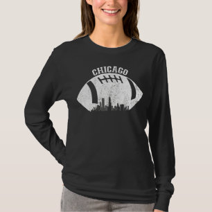 Chicago Skyline Football Fläkt Vintage Chicago Foo T Shirt