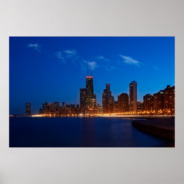 Chicago Skyline från North Avenue Beach Poster (Framsidan)