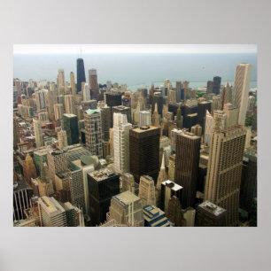 Chicago Skyline från Sears now Willis Torn Poster