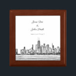 Chicago Skyline Gift Box Minnesask<br><div class="desc">Chicago Skyline-tema presentbox keepsaké.</div>