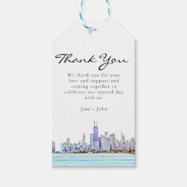 Chicago Skyline Gift Märkre Presentetikett