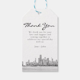 Chicago Skyline Gift Märkre Presentetikett