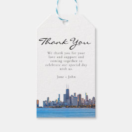 Chicago Skyline Gift Märkre Presentetikett