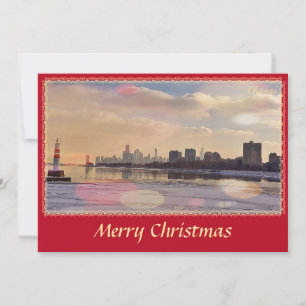 Chicago Skyline God jul-kort Julkort