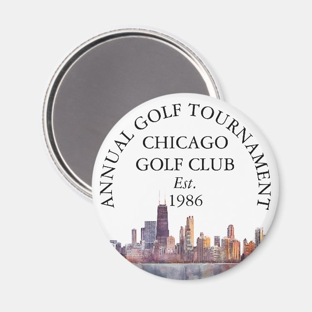 Chicago Skyline Golf Club Tournament Anpassad Magnet (Front/Back)