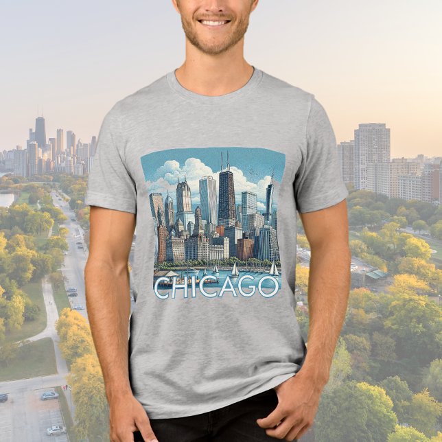 CHICAGO Skyline Graphic T-Shirt (Skapare uppladdad)
