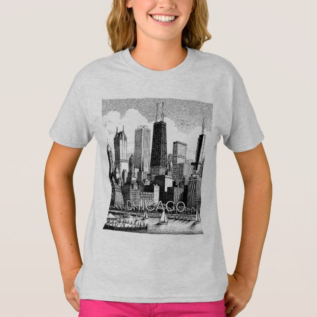 Chicago Skyline Graphic T-Shirt (Framsida)