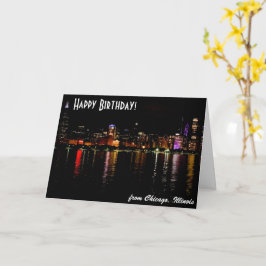 Chicago Skyline Grattis på födelsedagen Card Kort