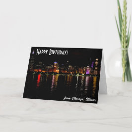 Chicago Skyline Grattis på födelsedagen Card Kort