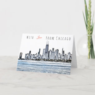 Chicago Skyline Greeting Card Helgkort