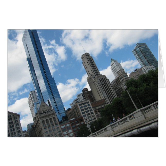 Chicago Skyline Hälsningskort (Framsidan Horizontal)