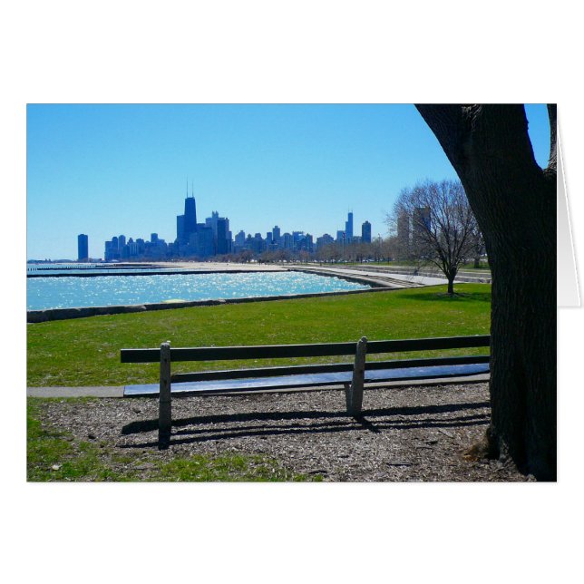chicago skyline hälsningskort (Framsidan Horizontal)
