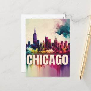 Chicago Skyline Helg Vykort