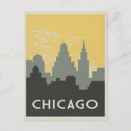 Chicago Skyline i vintage stil Vykort