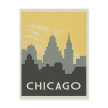 Chicago Skyline i vintage stil