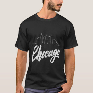 Chicago Skyline Illinois Il Pride Prairie State Va T Shirt