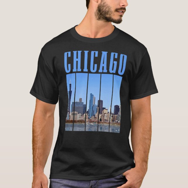 Chicago Skyline Illinois Vintage Pride Chicago T Shirt (Framsida)